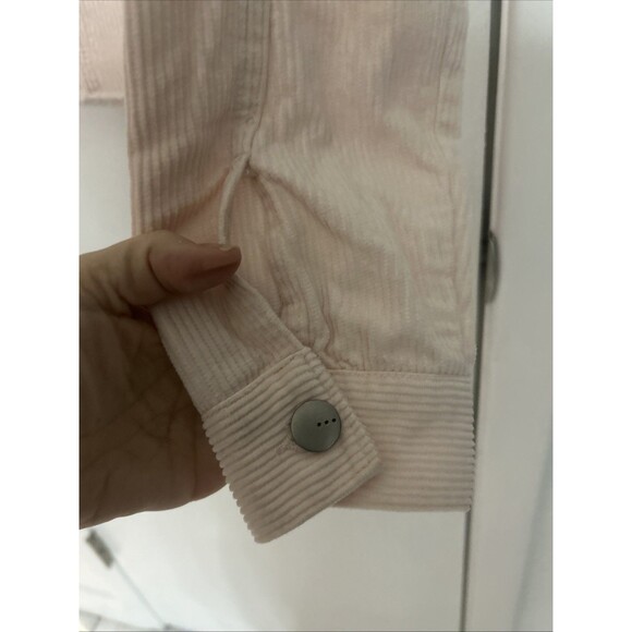 Women's Tgla cropped soft corduroy jacket light pink long sleeve Size Small - Picture 4 of 8